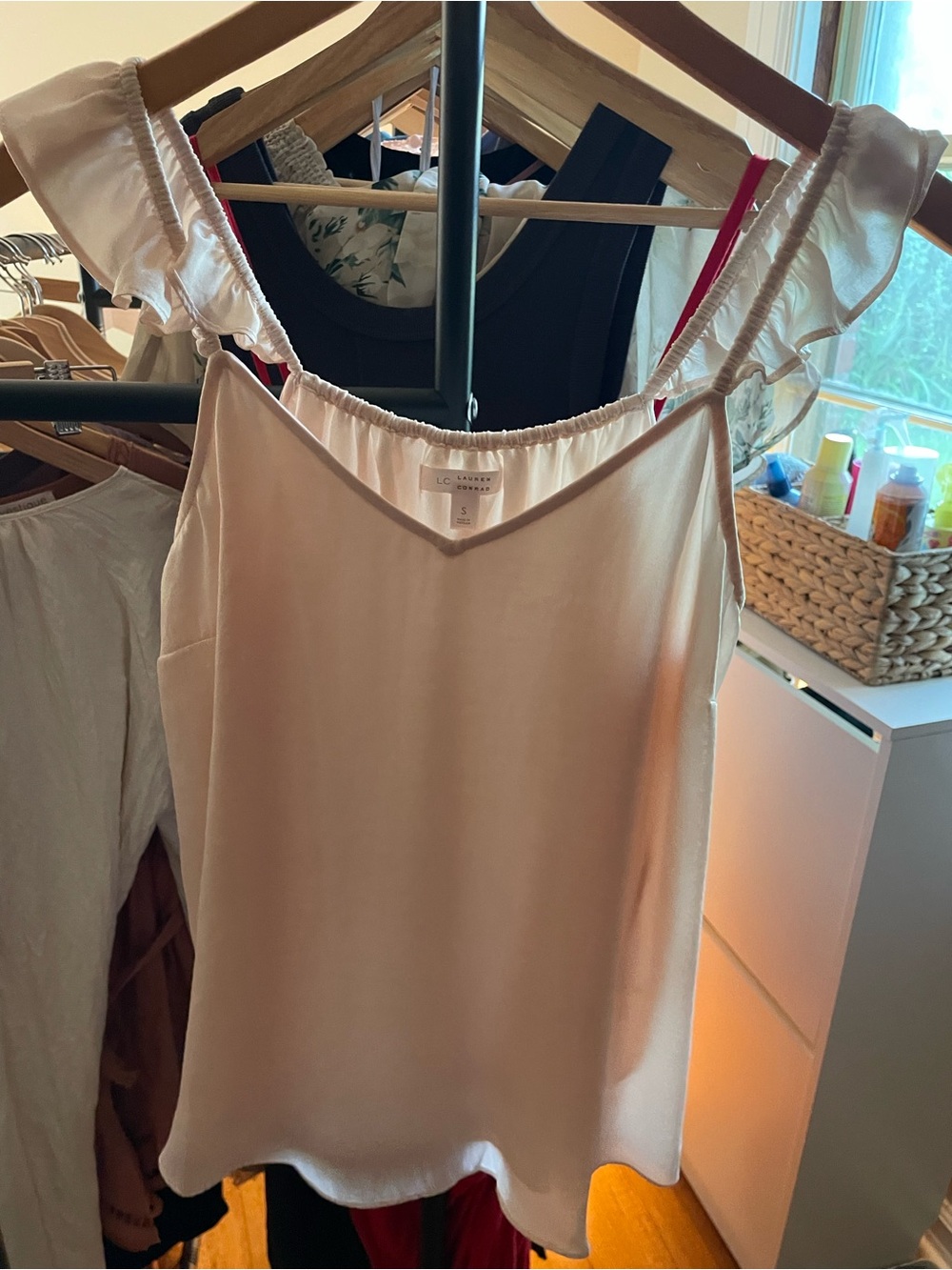 LC Lauren Conrad Pale Pink Ruffle Strap Camisole
